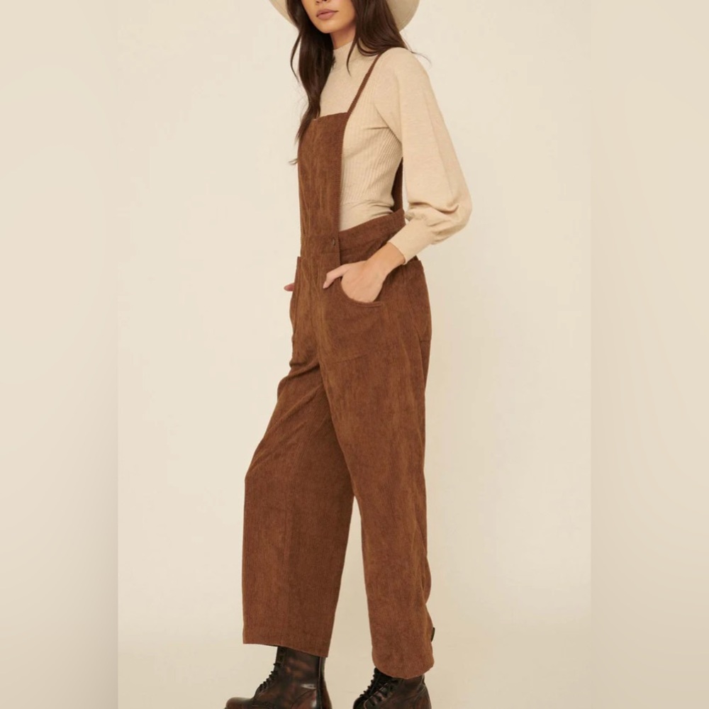 Promesa Elk Ridge corduroy overall jumpsuit in mocha